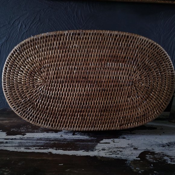 Vintage Rattan Newspaper Holder, Rattan Magazine Basket - Picture 9 of 10